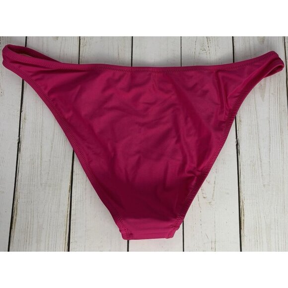 NEW J. Crew Curved-waist cheeky bikini swim bottom Ladies Sz S‎ fuchsia 1455/6 - Picture 2 of 6